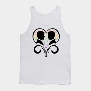 Two Gay Pride Grooms Inside an Elegant Heart Tank Top